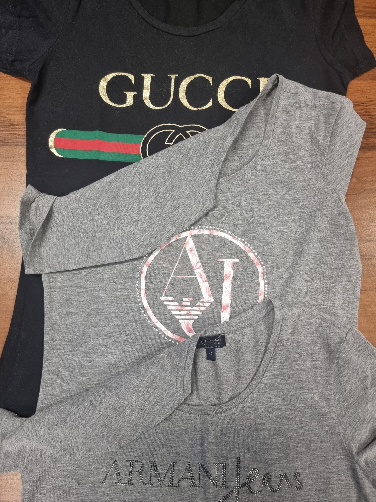 3 koszulki 2 x Armani, 1 x Gucci