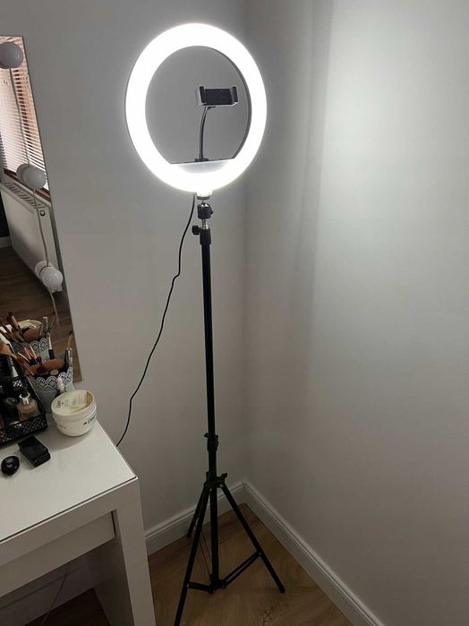 Lampa Pierścieniowa Led Ring Statyw Do Makijażu Selfie Uchwyt Telefon