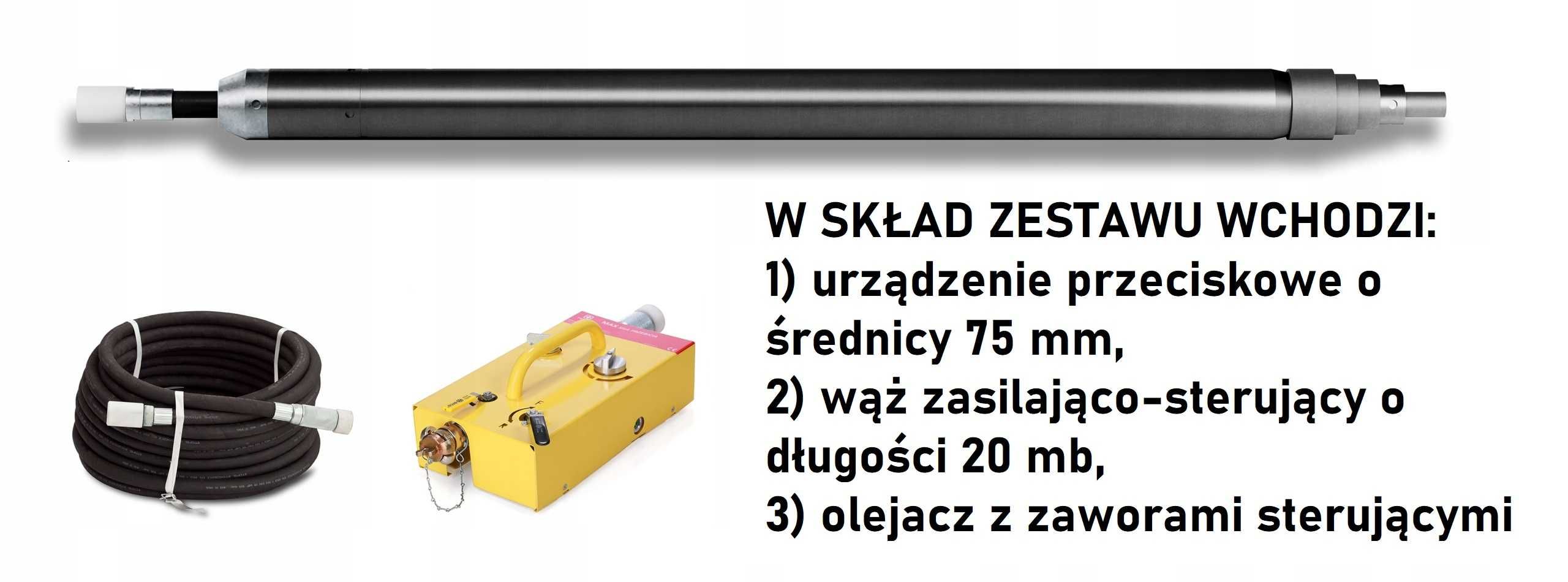 Kret 75mm Urządzenie przeciskowe, TERMA komplet przecisk i olejarka FV