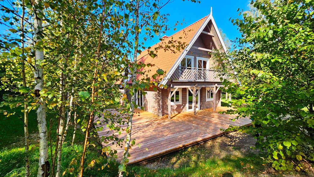 Nowy drewniany dom i działka w atrakcyjnej lokalizacji na Mazurach