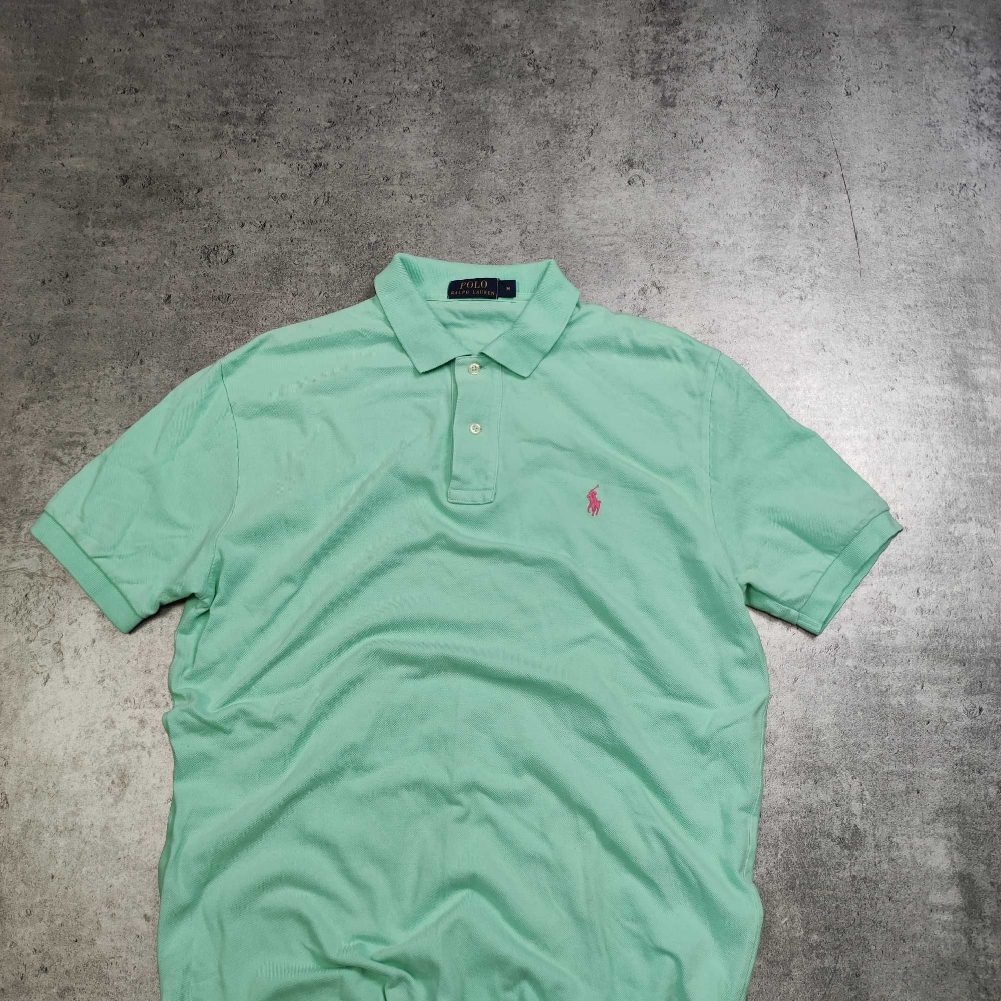 MĘSKA Koszulka Polo Elegancka PREMIUM Miętowa Polo Ralph Lauren Konik