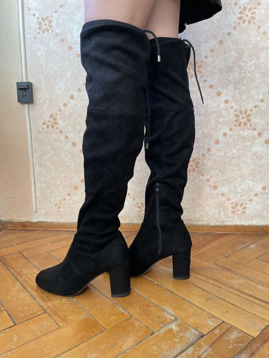 Боботи ботфорти чорні жіночі 37 розмір