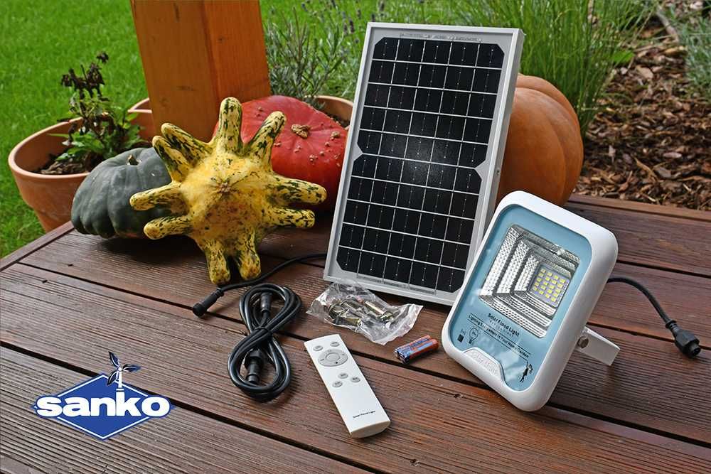 Lampa solarna SANKO LED E1 30W panel słoneczny 8W czujnik ruchu pilot