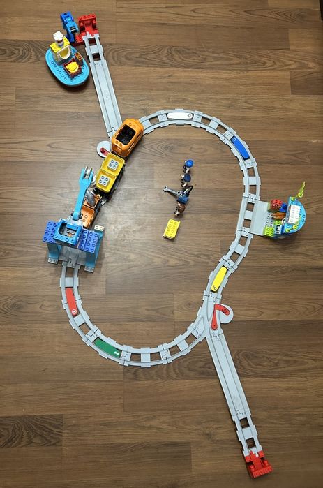Lego duplo 10875 pociąg towarowy tory kolejka lokomotywa