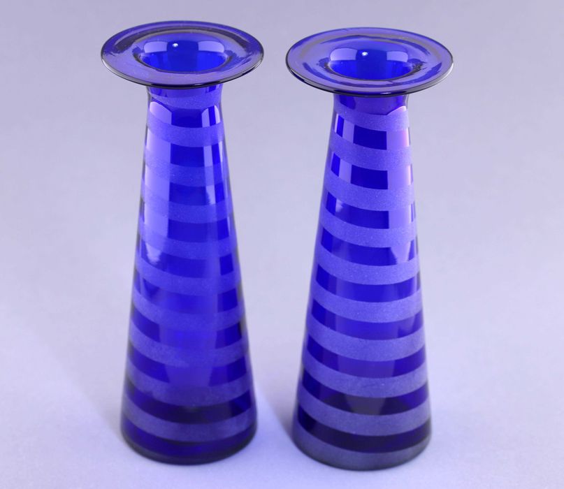 Wazon szklany kobaltowy niebieski wys 21,5cm