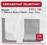 Mur oporowy typu "L", ściana oporowa 150cm
