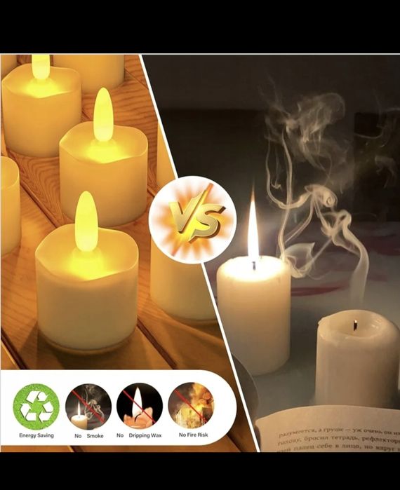 6 sztuk świeczek typu tealight LED do ponownego ładowania, z pilotem