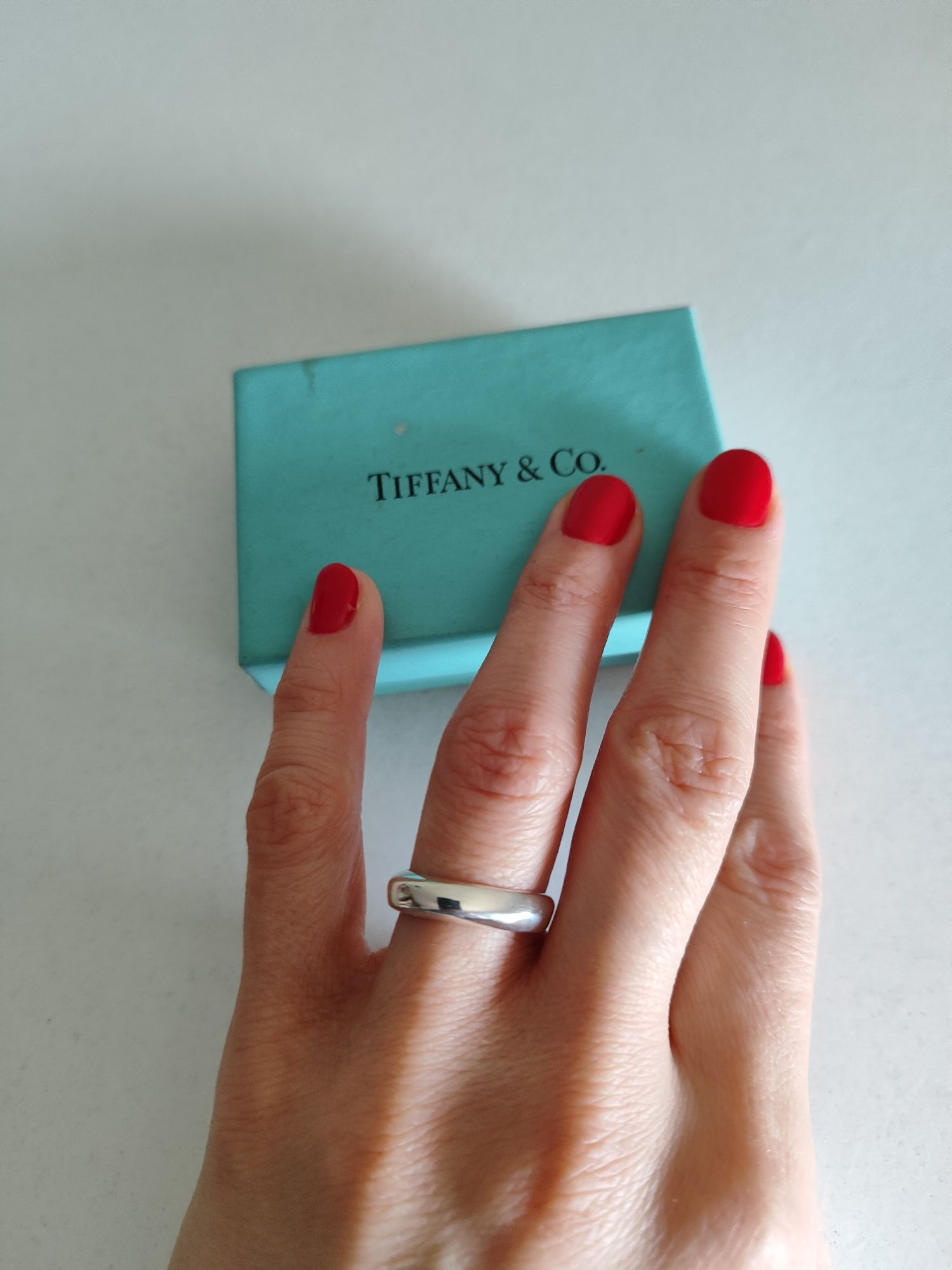 Tiffany srebrny pierścionek Twist Dome Band Ring vintage rozm 13