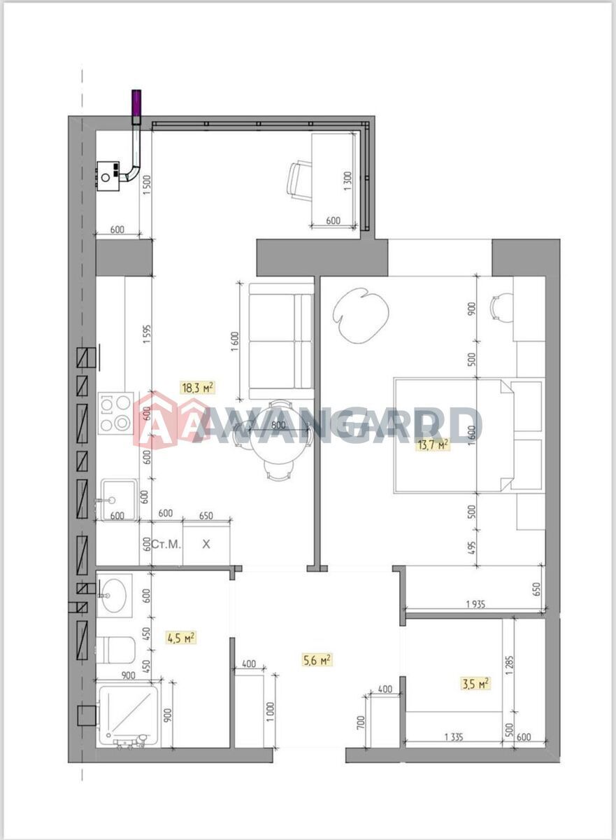 ЖК Щасливий- 46 квадратів за 850 usd без комісії! 2 поверх!