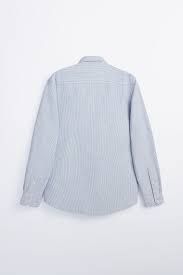 NOWA Koszula ZARA męska w paski Comfort FIT błękit blue white