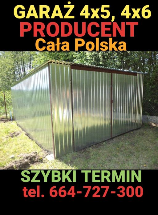 Garaż blaszany 4x5 Garaże blaszane MONTAŻ GRATIS CAŁY Kraj! SZYBKO !