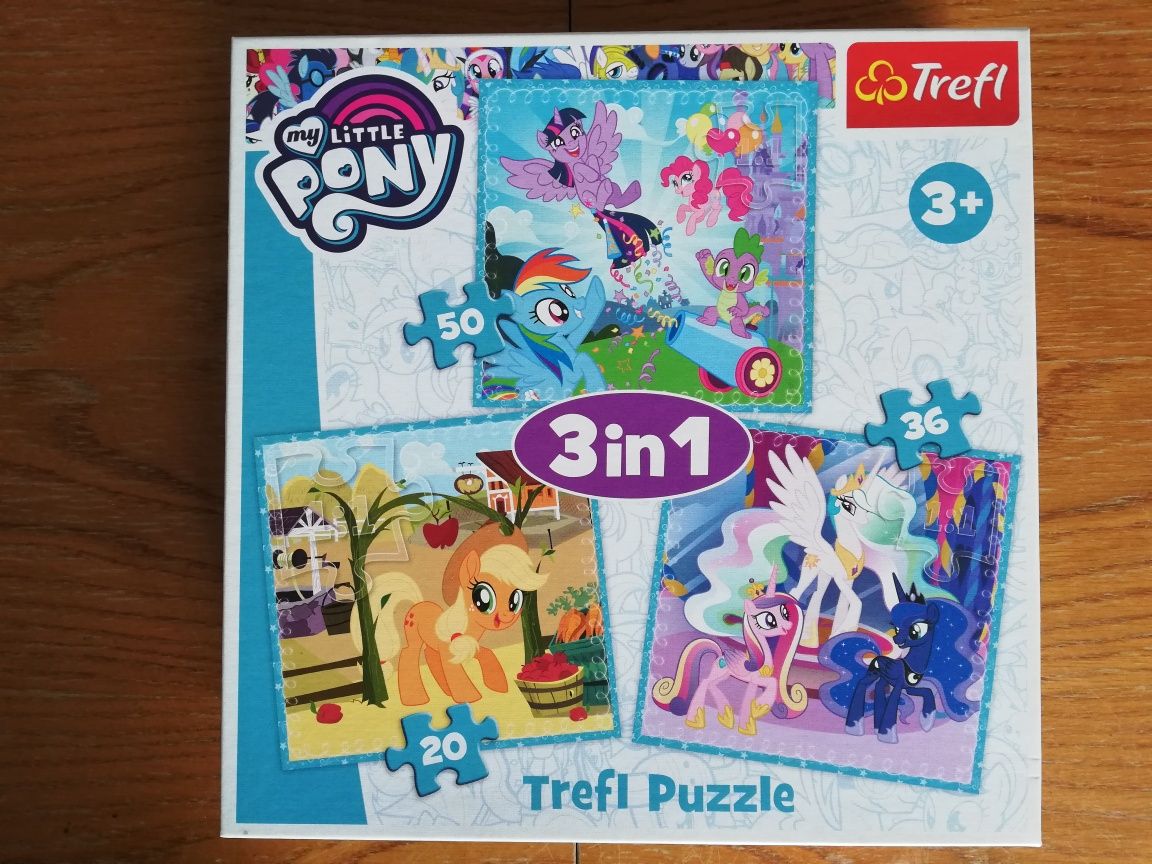 Puzzle My Little Pony 3 w 1 + niespodzianka.