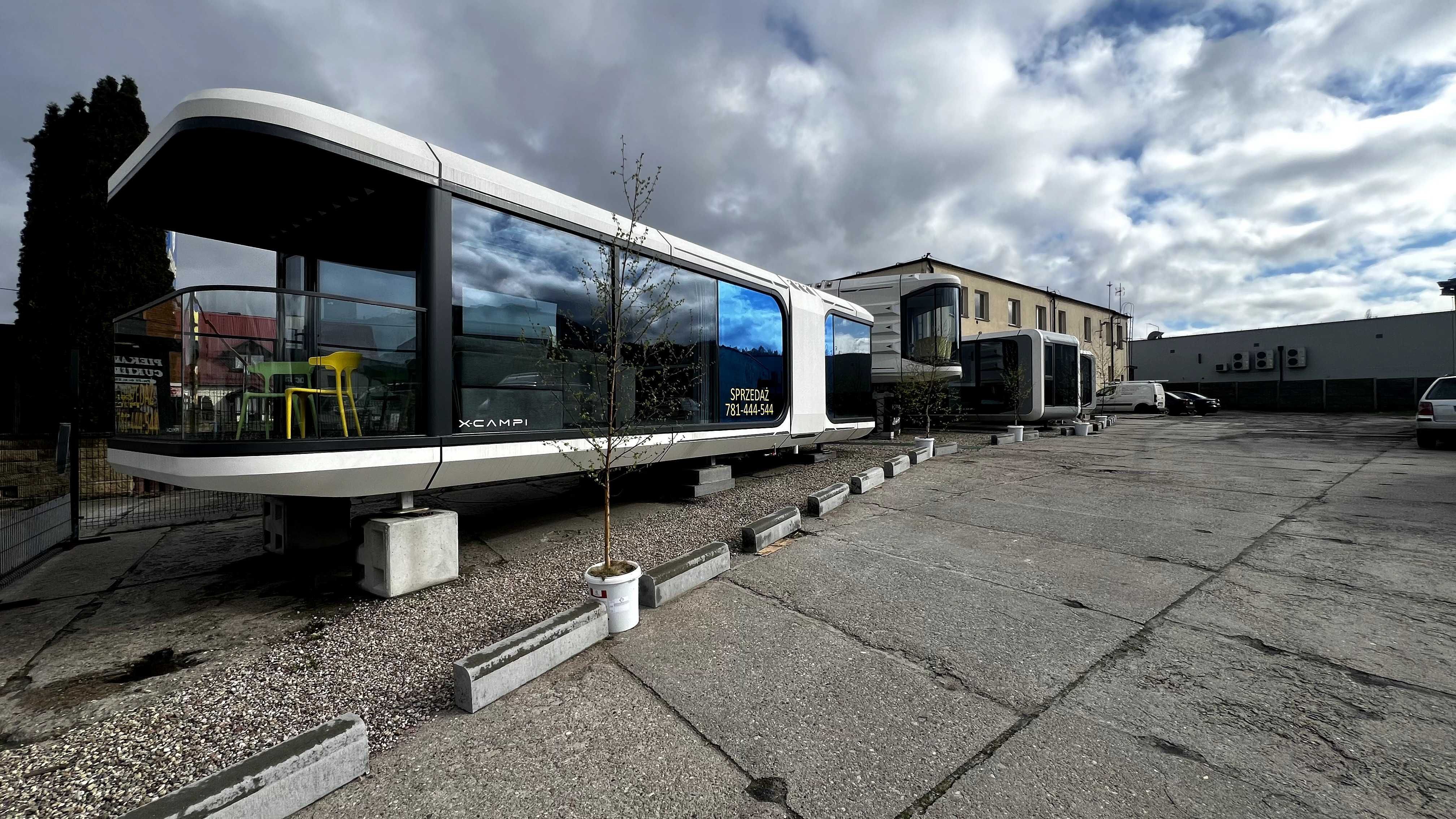 Domek mobilny prefabrykowany dom na kołach kopuła glampingowa namiot