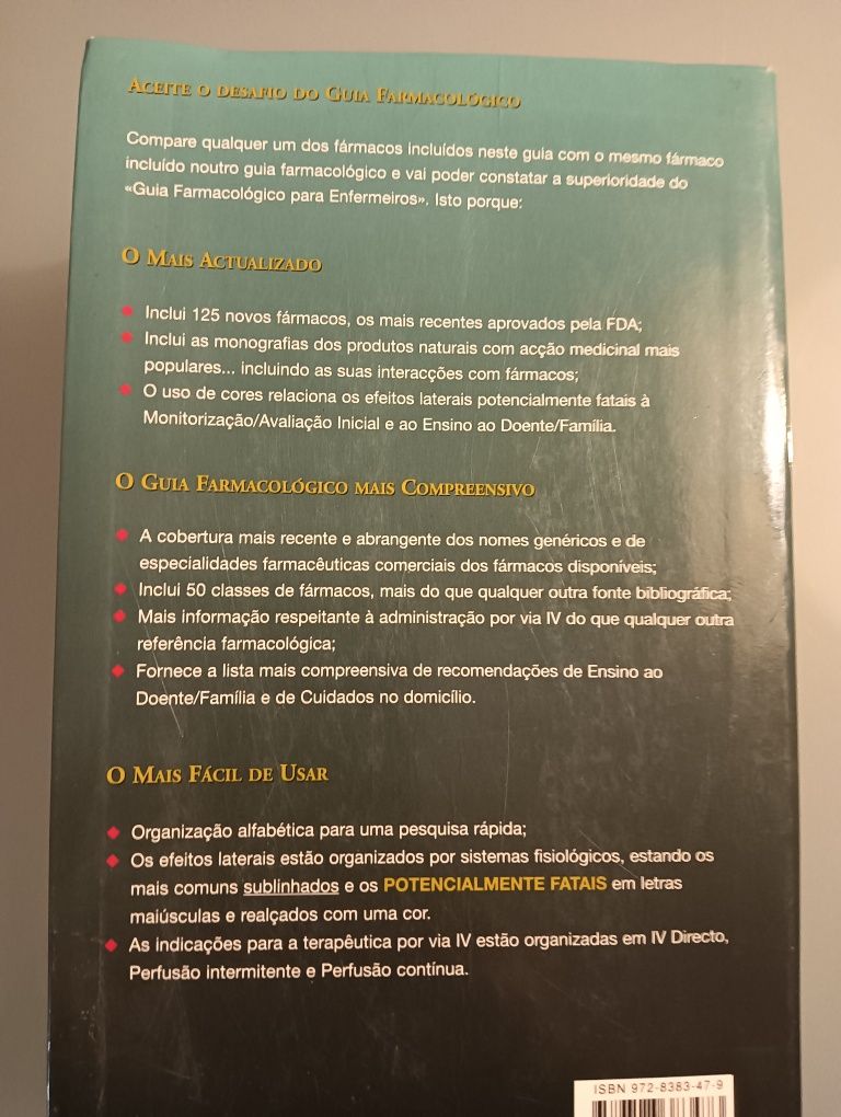 Guia Farmacológico para Enfermeiros -J Como novo!*