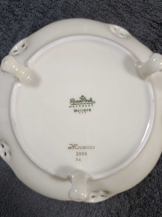 Rosenthal Moliere paterka na stópkach Moosrose śliczna witrynowa