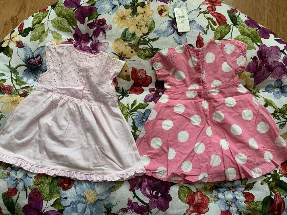 Dwie sukieneczki r.68 i 6mieś. dla dziewczynki
