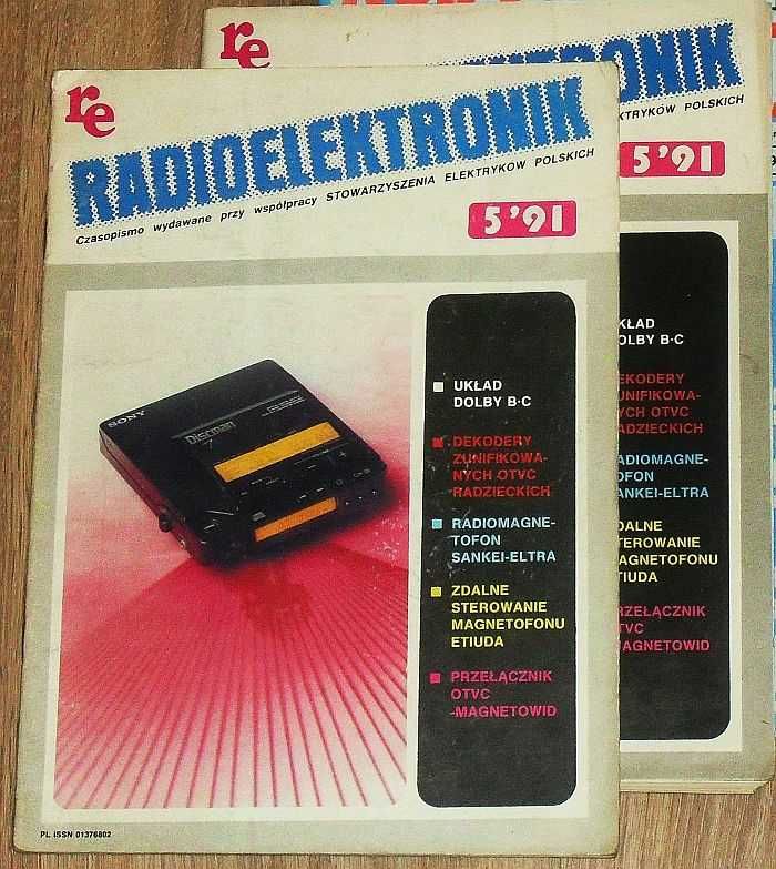 Miesięcznik Radioelektronik roczniki 88, 91, niekompletne.