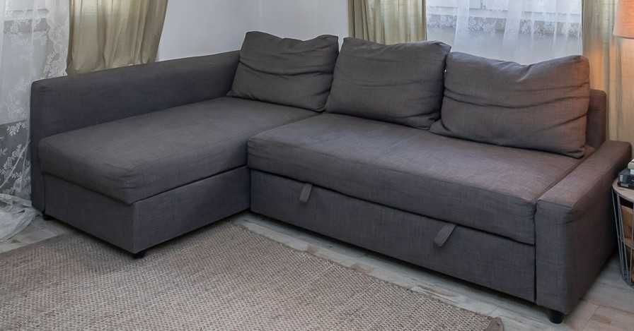 IKEA FRIHETEN Sofá-cama cinzento c/ arrumação