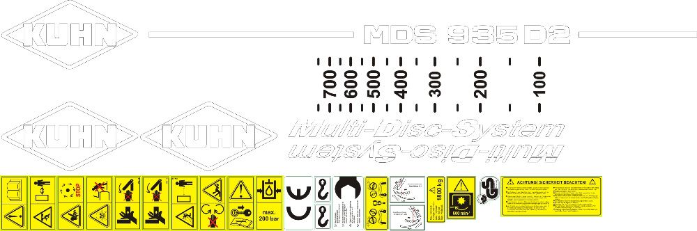 Naklejki Kuhn MDS 921 II 932 R2 Percis 721 M 1100 alpha 701 Beta 935