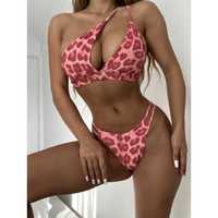 Жіночий купальник роздільний 5018-L рожевий леопард
