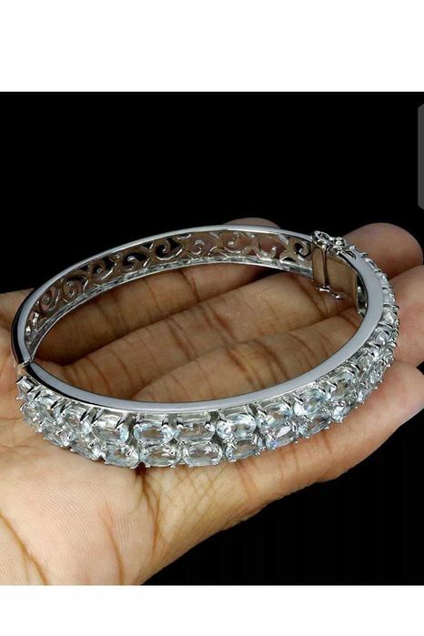 Srebrna bransoletka z naturalnym Akwamarynem!!!