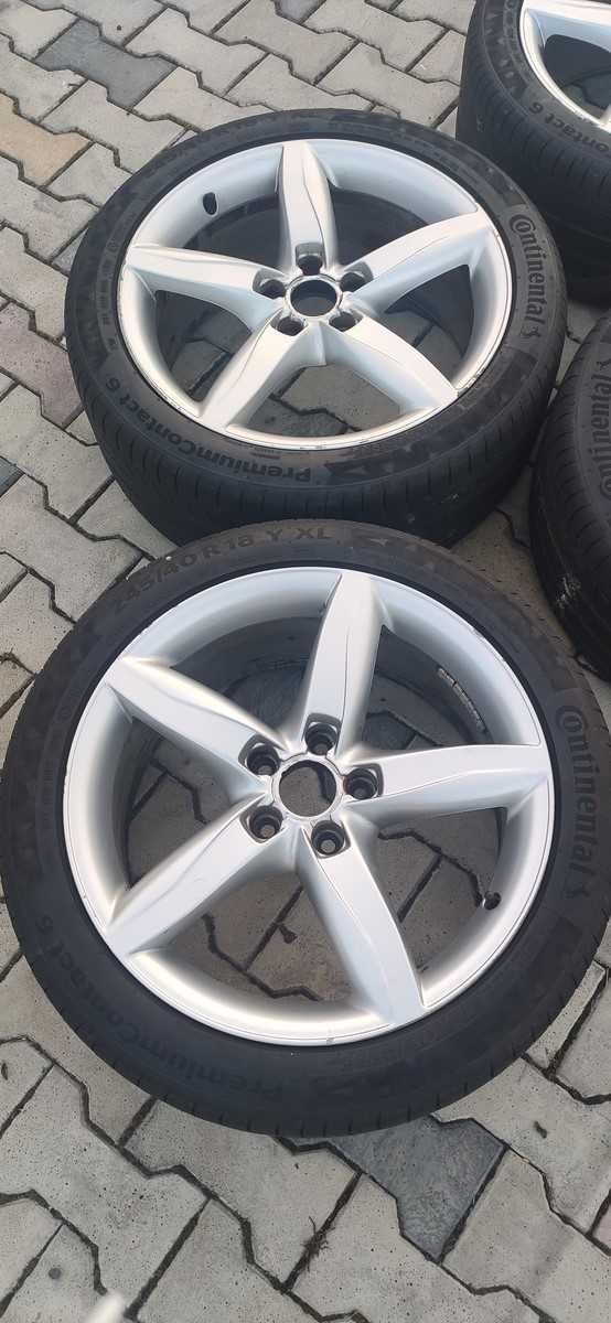 Oryginalne Audi 5x112 - 8J ET47 - 18" + opony Continental 245/40/18