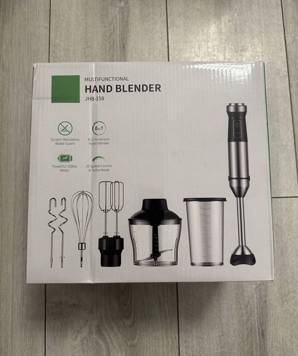 Blender ręczny z pojemnikami, 1000W nowy