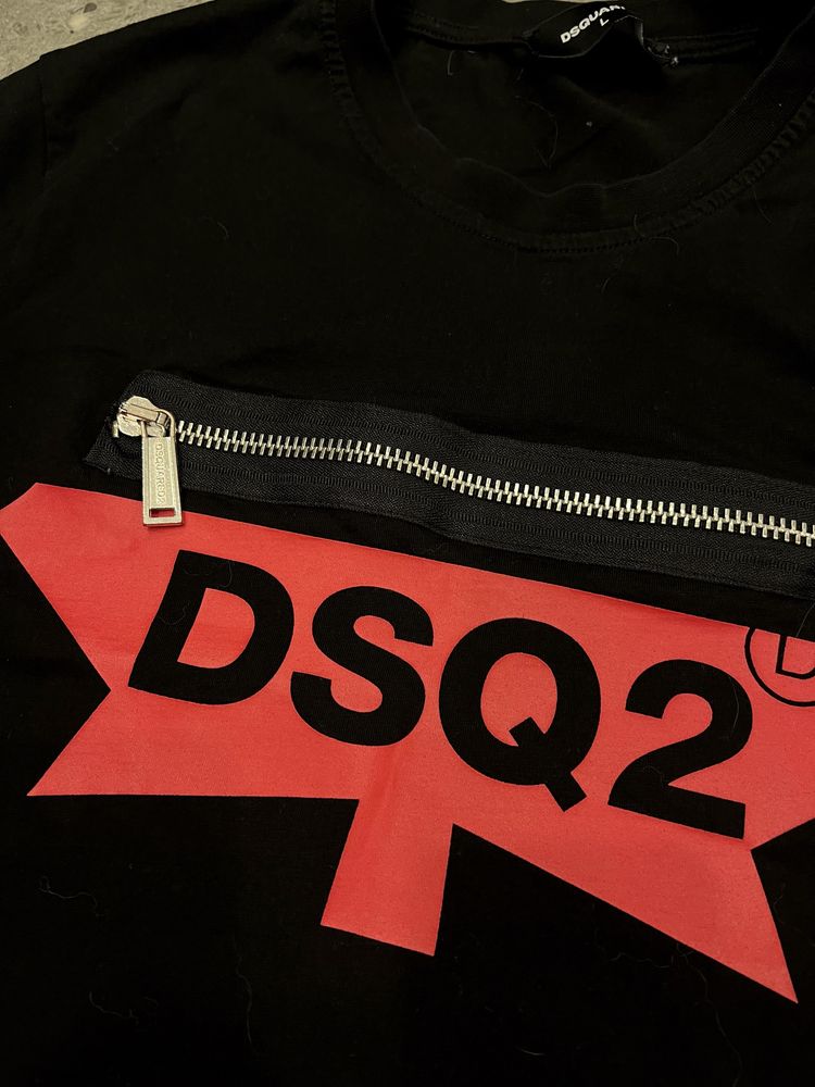 Czarna koszulka męska dsquared2