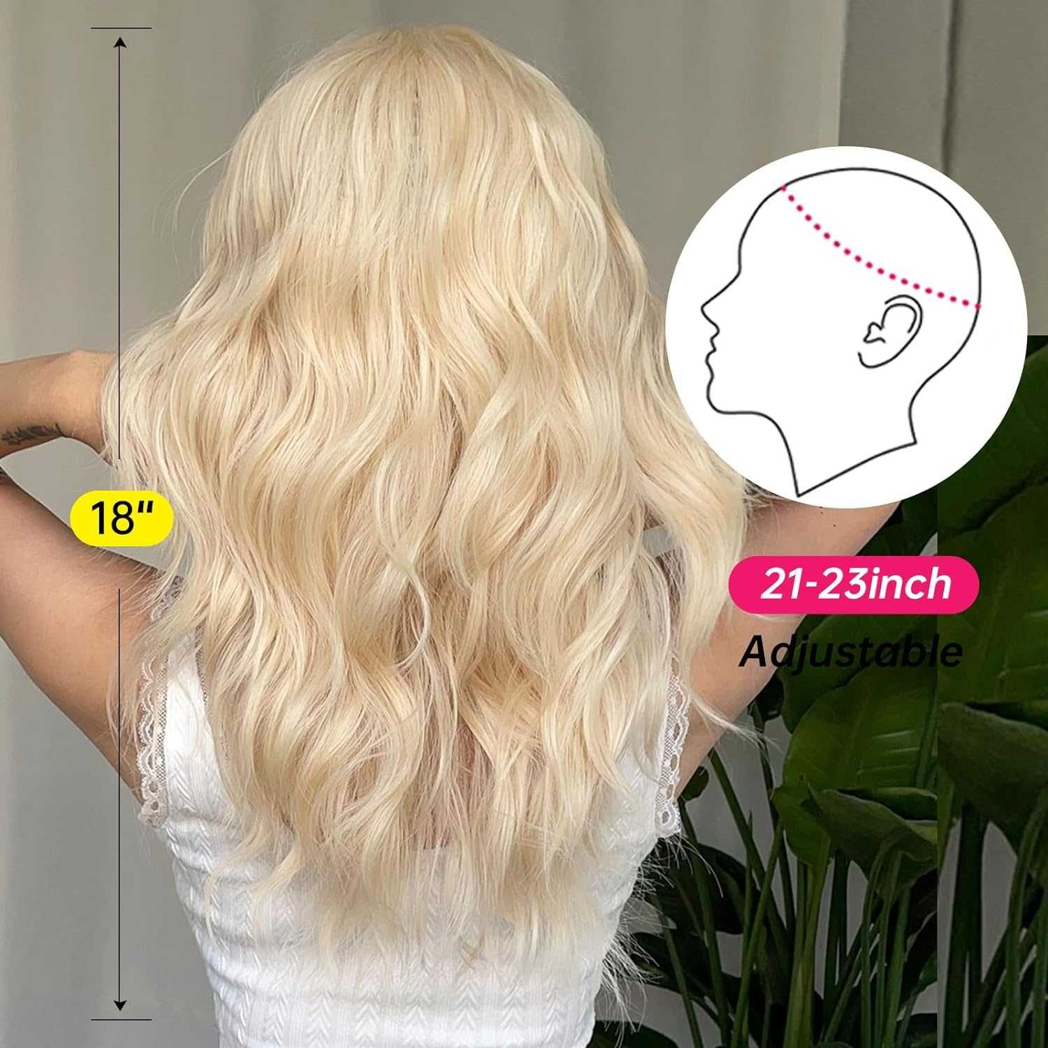 Esmee Długa falista blond peruka kobiety Naturalne włosy syntetyczne