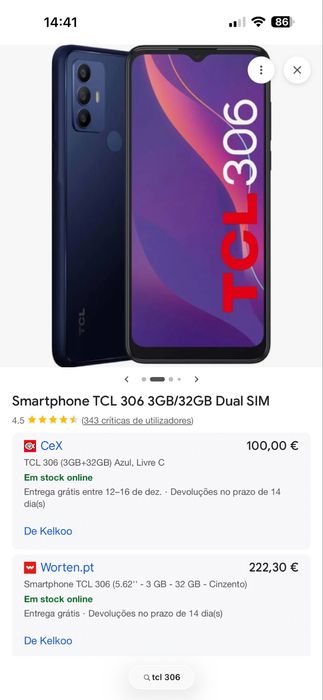 Smartphone TCL 306