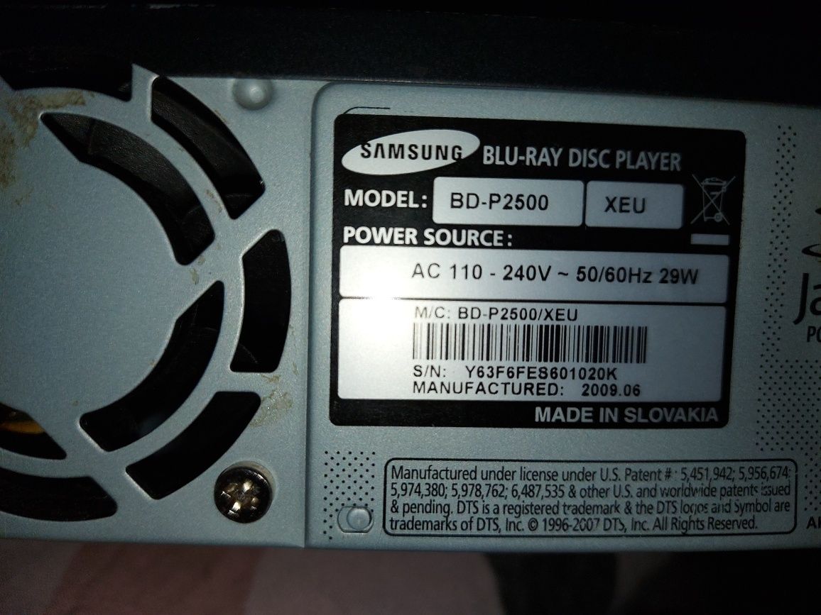 Blu-ray Samsung BD-P2500/ USB / 7.1 out / + dekoder satelitarny