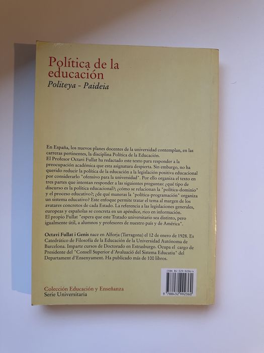 Livro Política de la educatión
