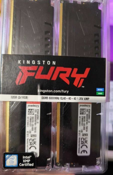 Kingston FURY 32 GB DDR5 (2x16GB) Hynix A Die 6000 MHz FURY  Новая