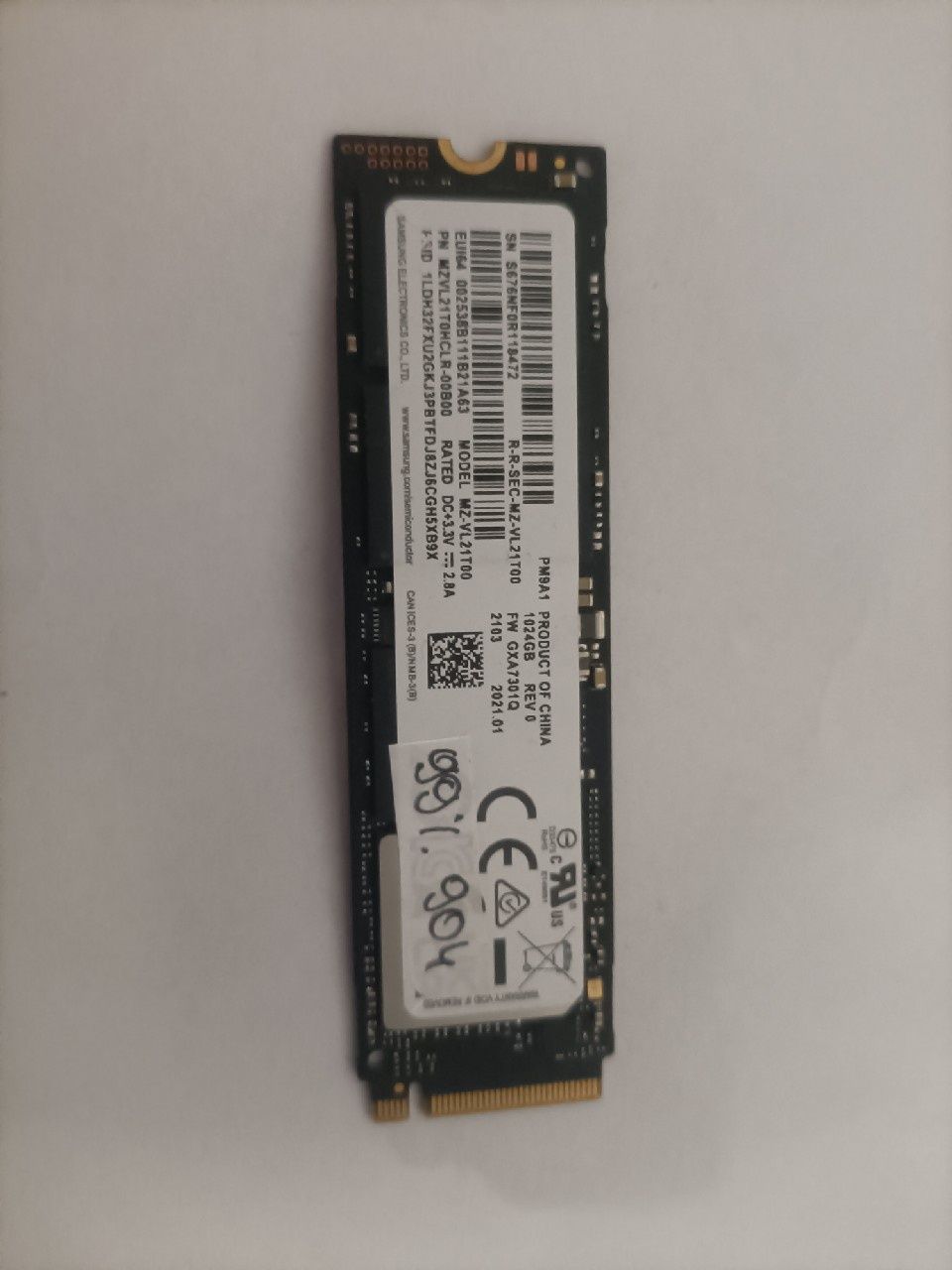 SSD Samsung PM9A1  1 024 GB MZVL21T0HCLR-00B00