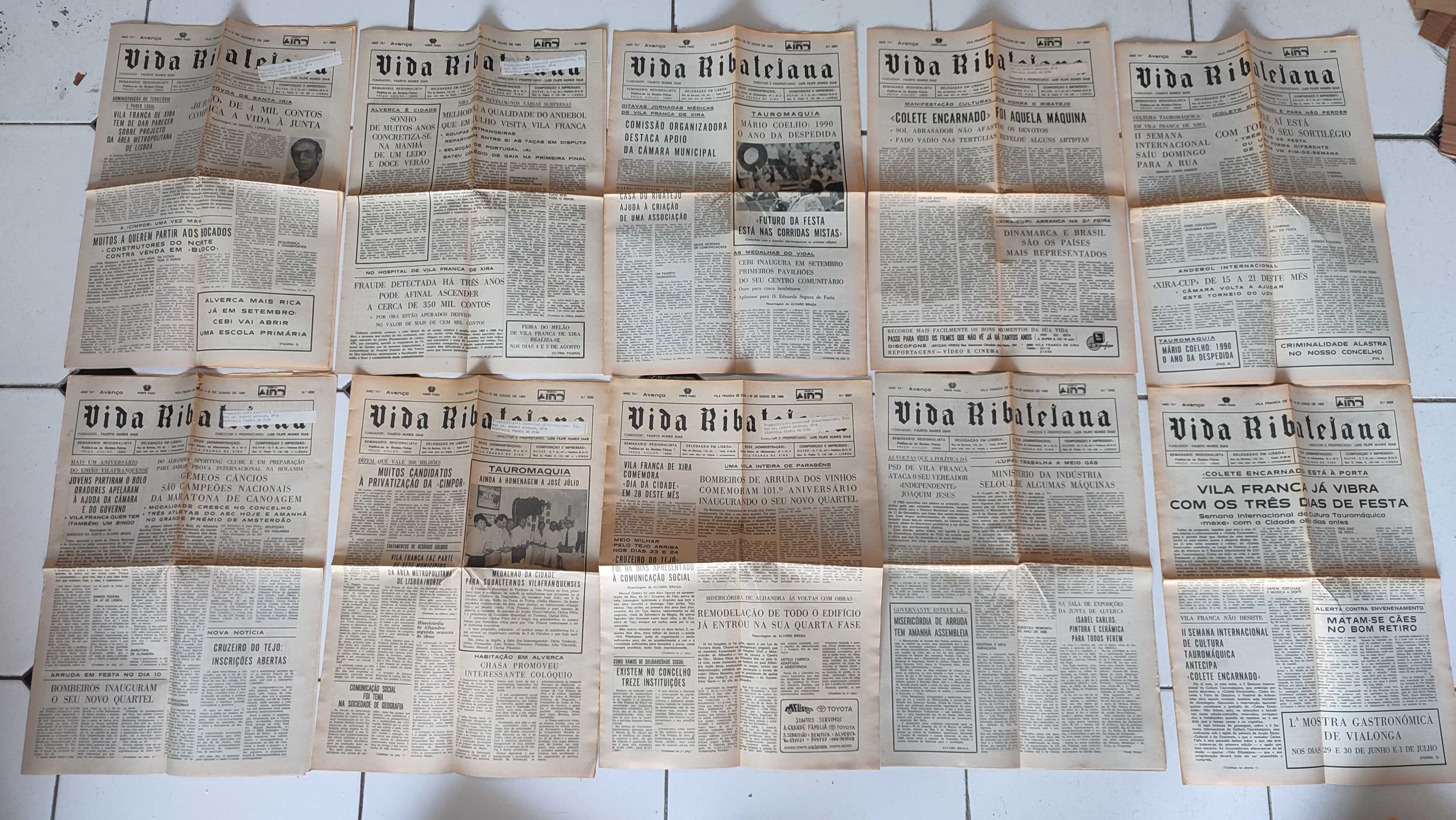 Lote 51 Jornais Vida Ribatejana de 1990 - V. F. Xira