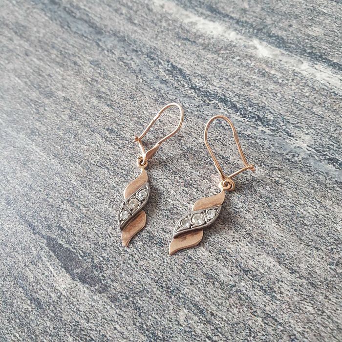 Złote kolczyki, próba 585, 3,26g