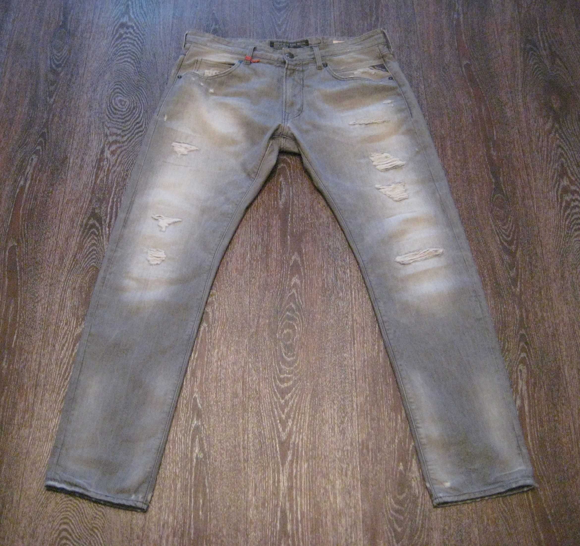 Мужские джинсы REPLAY. Размер 52-54. Цвет серый.