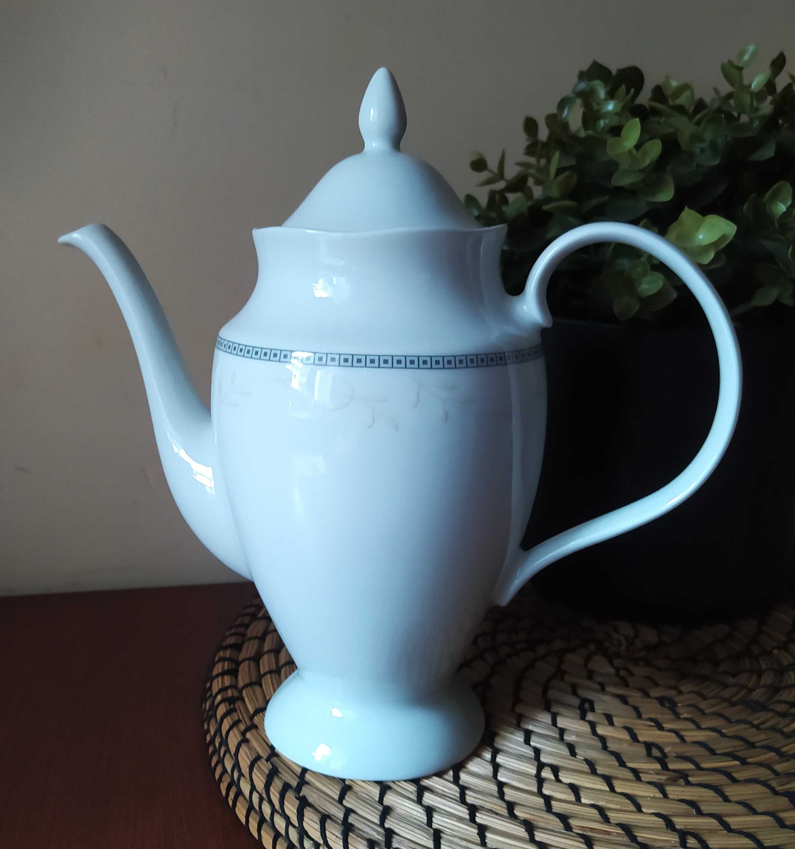 Porcelana Chodzież - Imbryk + 5 Kubków - Astra Line Marzenie Platynowe