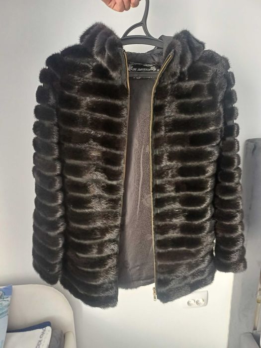 Шуба з хвостиків норки