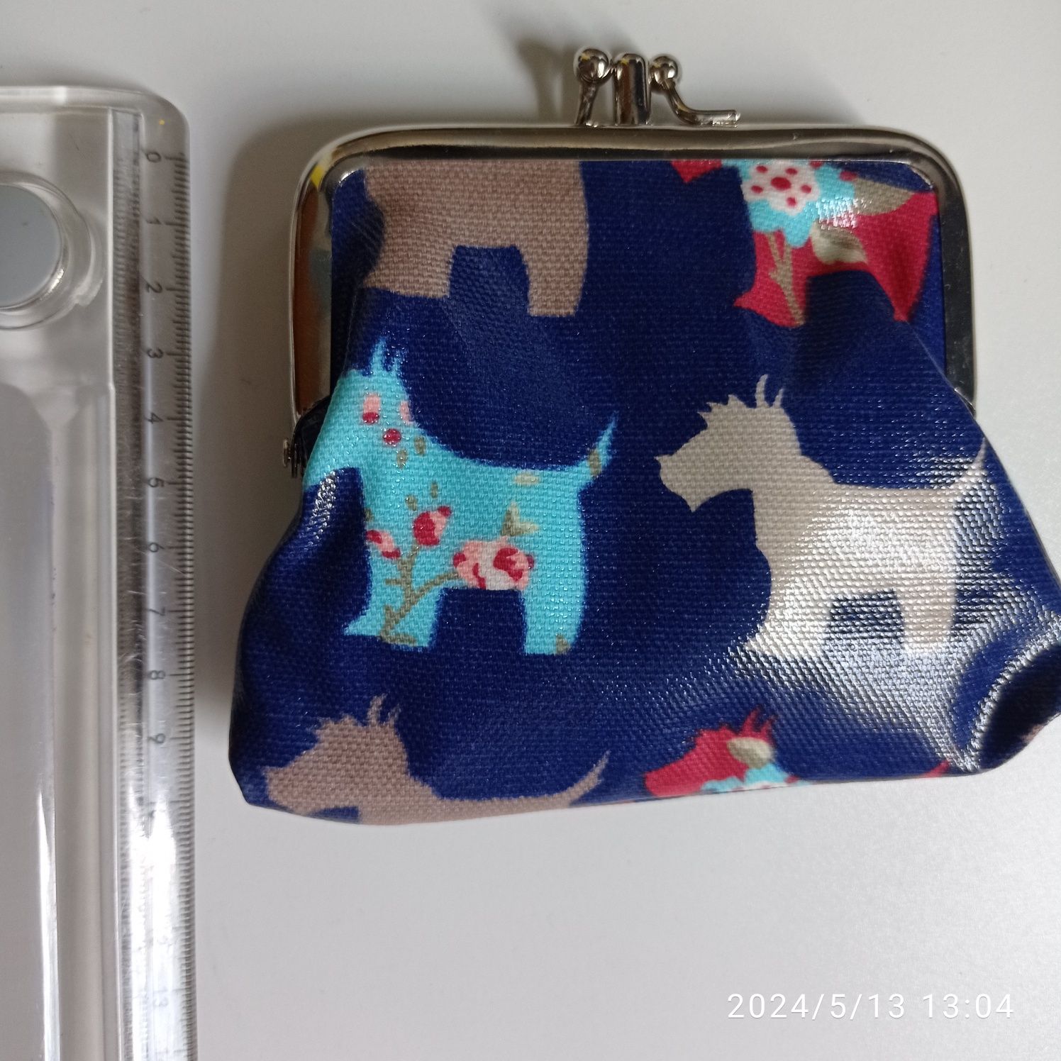 Гаманець MISS LULU принт тер'єр темно синій з замком як Radley 13 10 L