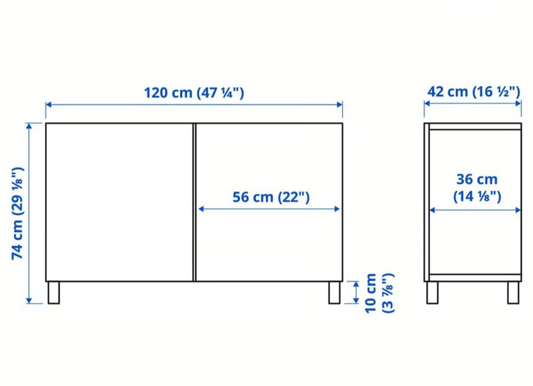 Aparador IKEA Bestå Comb arrumação c/portas, pret-cast/Lappviken/Stubb