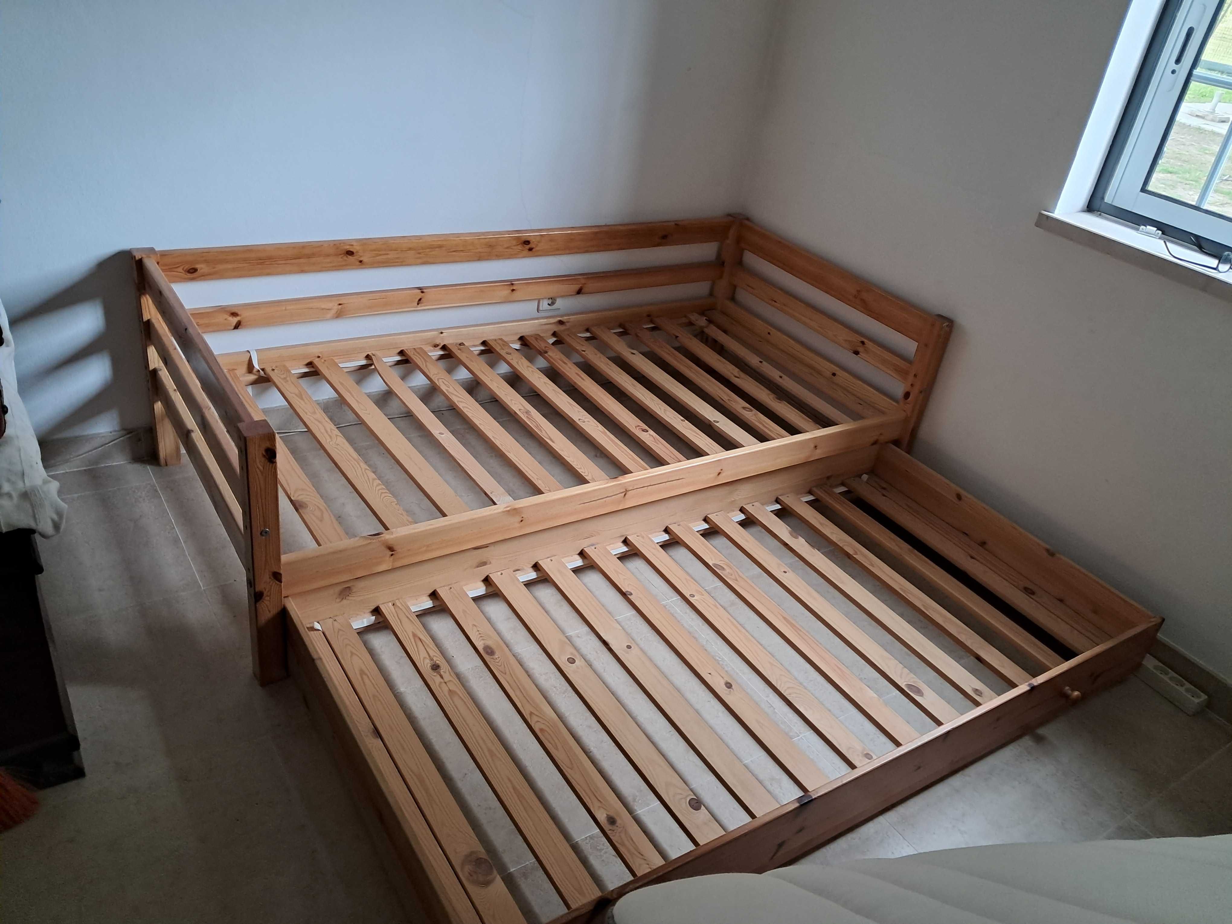 cama individual/solteiro com gavetão e colchão