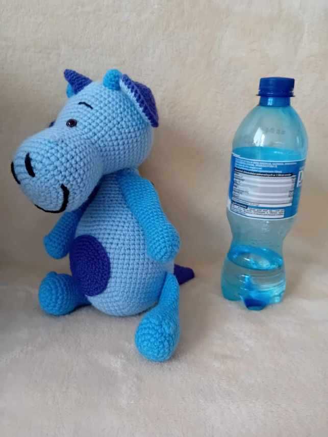 Smok – Dinuś przytulanka, zabawka robiona ręcznie metodą Amigurumi