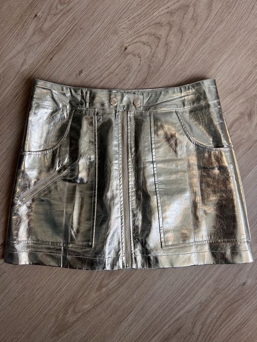 Міні спідниця золота, еко шкіра ASOS