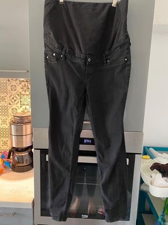 Spodnie ciążowe rurki jeansy czarne h&m rozmiar L
