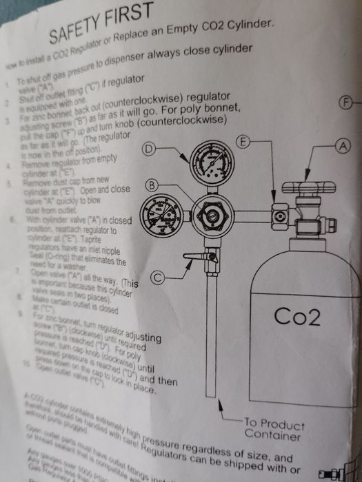 Regulator CO2 do piwa i napojów itd Nowy nie używany.