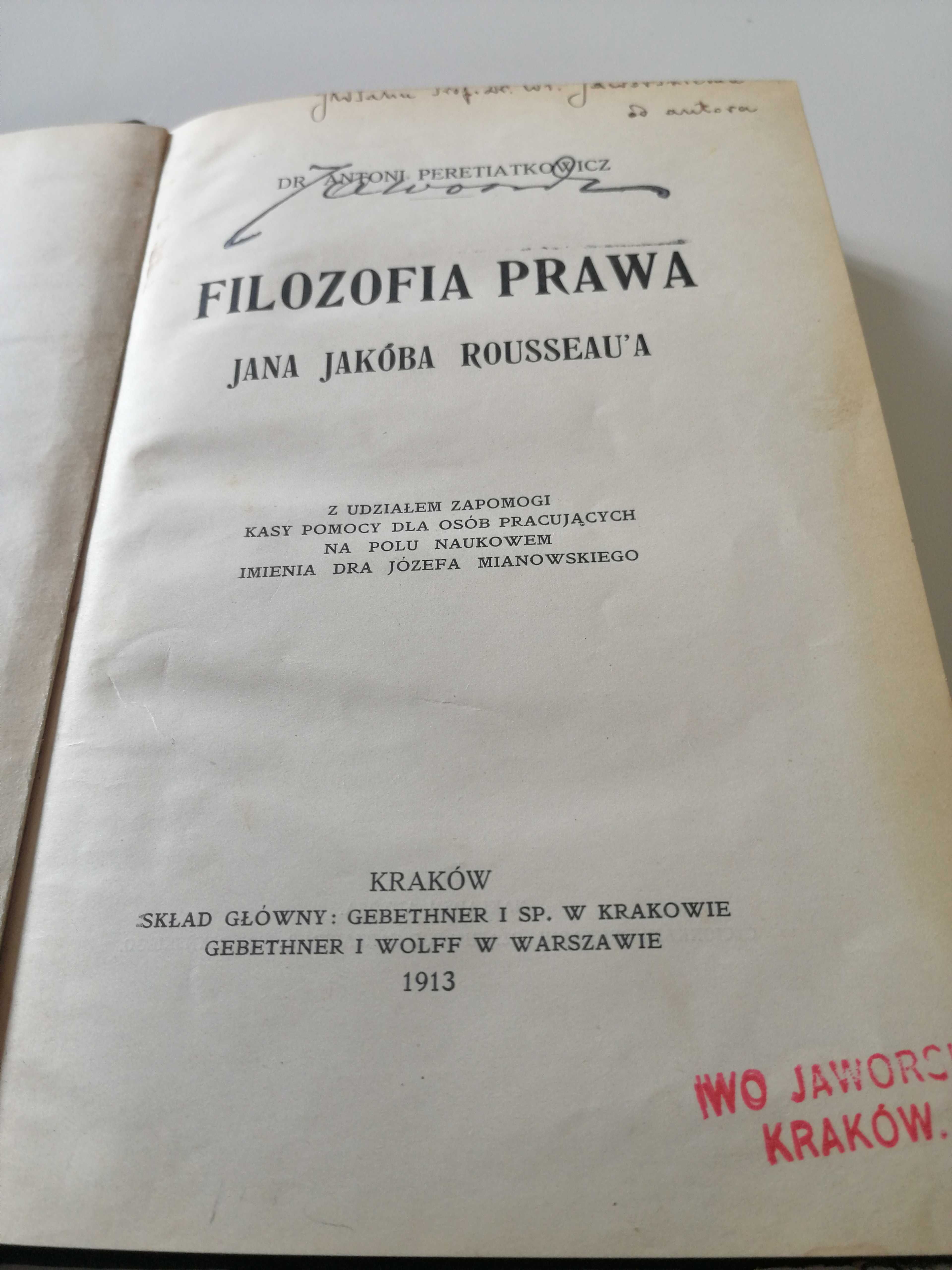 Filozofia Prawa Jana Jakóba Rousseaua 1913 r.