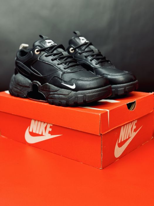 Осенние Кожаные кроссовки Nike мужские на теплой подошве Найк Осень