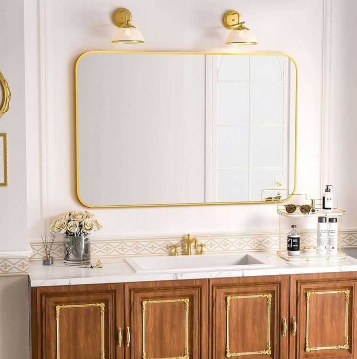Lustro łazienkowe ścienne prostokąt 60 x 90 mm