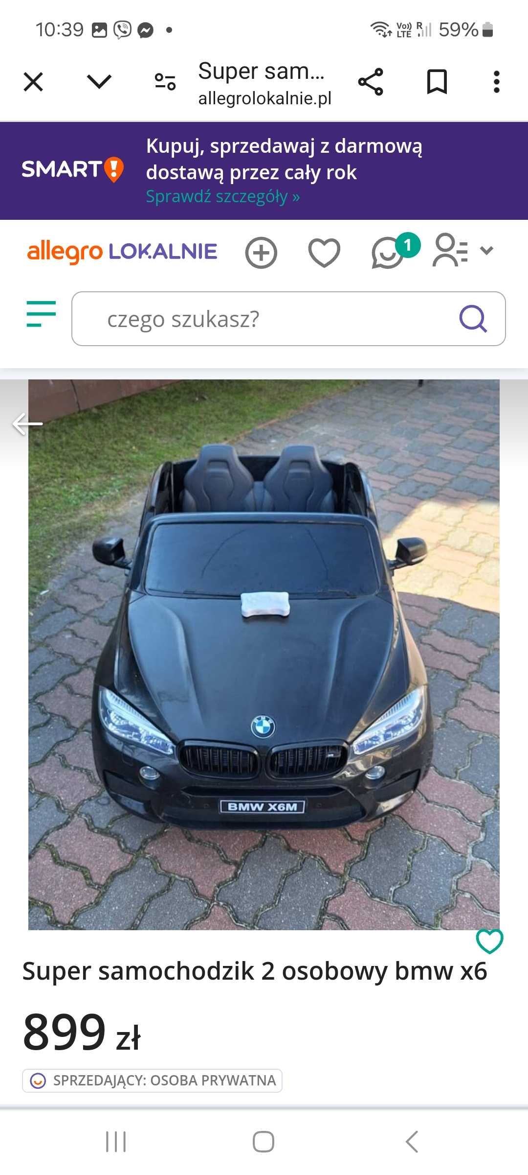 Samochód dziecięcy 2 osobowy BMW